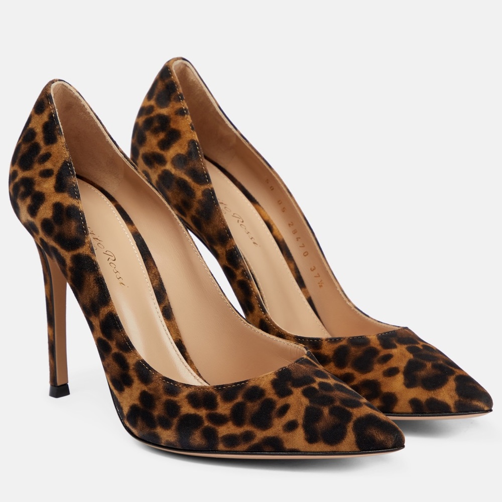 VGUC Sz 40 Leopard print Gianvito Rossi Pumps, 4” heel